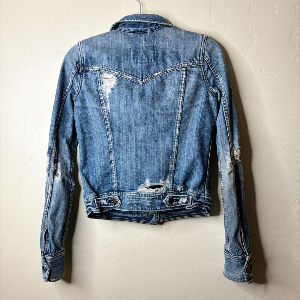 Abercrombie & Fitch Denim Jean Blue Trucker Jacket Women's Small VTG 90s Y2K - Picture 2 of 7